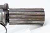 Engraved BRITISH Antique .36 Cal. BAR HAMMER Percussion PEPPERBOX Revolver
1840s 6-Shot Self Defense Revolver - 17 of 17