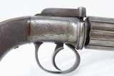 Engraved BRITISH Antique .36 Cal. BAR HAMMER Percussion PEPPERBOX Revolver
1840s 6-Shot Self Defense Revolver - 16 of 17