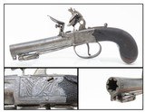 SNAP BAYONET/DAGGER Antique W. MILLS English FLINTLOCK Boxlock Pistol .44 Unique, Engraved, Pocket Sidearm - 1 of 21