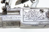 ENGRAVED Antique WHEELER Boxlock FLINTLOCK .50 Caliber POCKET PistolEarly-1800s Self Defense Pistol - 5 of 17