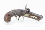 c1850s Period Copy of Henry DERINGER’S Hideout Pistol PHILADELPHIA Antique
.41 Caliber Engraved, German Silver “PEANUT” Sized Pistol! - 2 of 16