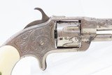 ENGRAVED, NICKEL, IVORY 1873 Patent OTIS SMITH .32 Rimfire REVOLVER Antique SCARCE Little Wild West HIDEOUT Revolver! - 15 of 16