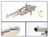 ENGRAVED, NICKEL, IVORY 1873 Patent OTIS SMITH .32 Rimfire REVOLVER Antique SCARCE Little Wild West HIDEOUT Revolver! - 1 of 16