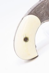 ENGRAVED, NICKEL, IVORY 1873 Patent OTIS SMITH .32 Rimfire REVOLVER Antique SCARCE Little Wild West HIDEOUT Revolver! - 14 of 16