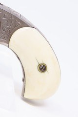ENGRAVED, NICKEL, IVORY 1873 Patent OTIS SMITH .32 Rimfire REVOLVER Antique SCARCE Little Wild West HIDEOUT Revolver! - 3 of 16