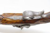Antique PAIR of ENGRAVED Belgian .48 Cal. Percussion TARGET/DUELING Pistols Liege Proofed Pistols with RELIEF CARVED STOCKS - 25 of 25