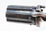 Antique EUROPEAN Multi Barrel FOLDING Trigger 7mm Caliber PINFIRE PEPPERBOX Pocket Size European 1880s Double Action Self Defense Pistol - 6 of 14