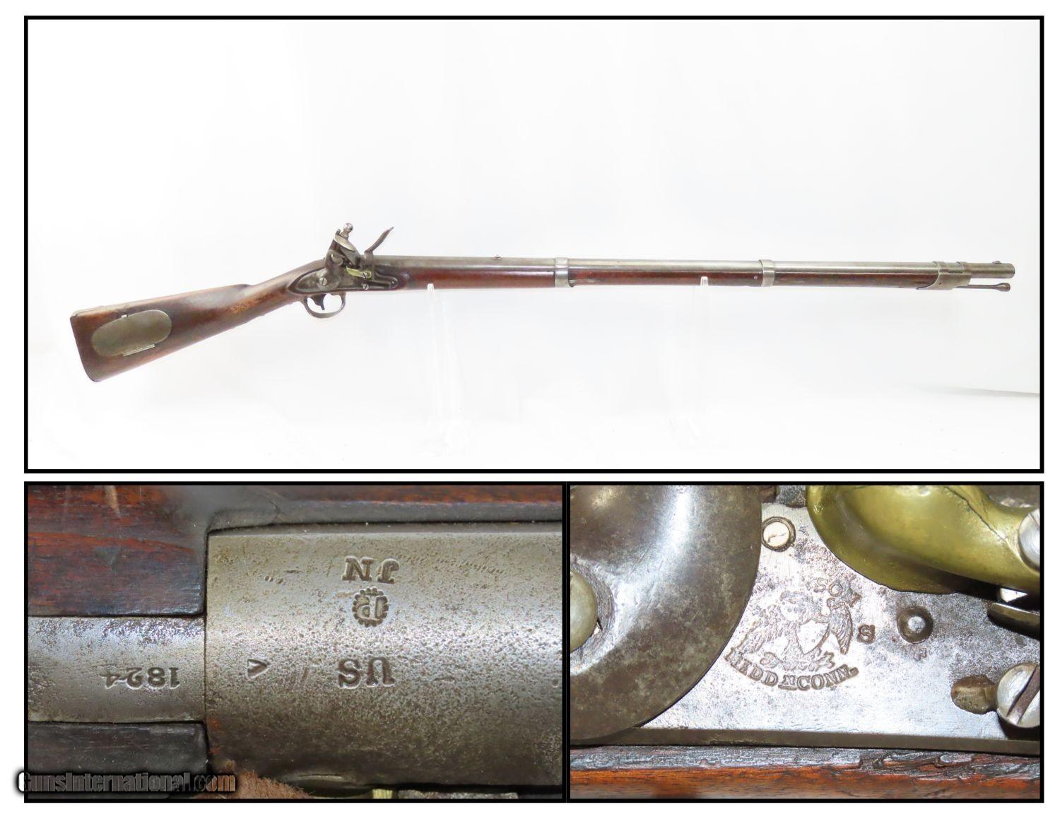 VERMONT Militia 1824 mfr JOHNSON Contract US Model 1817 Flint COMMON ...