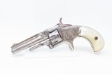 Rare Short-Barreled ENGRAVED Nickel PEARL 1870s SMITH & WESSON No1 RevolverVery Handsome 7-Shot S&W in .22! - 2 of 18