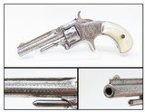 Rare Short-Barreled ENGRAVED Nickel PEARL 1870s SMITH & WESSON No1 RevolverVery Handsome 7-Shot S&W in .22! - 1 of 18