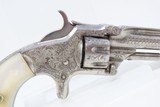Rare Short-Barreled ENGRAVED Nickel PEARL 1870s SMITH & WESSON No1 RevolverVery Handsome 7-Shot S&W in .22! - 17 of 18