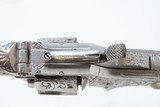 Rare Short-Barreled ENGRAVED Nickel PEARL 1870s SMITH & WESSON No1 RevolverVery Handsome 7-Shot S&W in .22! - 12 of 18