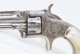 Rare Short-Barreled ENGRAVED Nickel PEARL 1870s SMITH & WESSON No1 RevolverVery Handsome 7-Shot S&W in .22! - 4 of 18