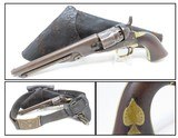 CIVIL WAR Era Antique COLT POLICE Model 1862 .36 Caliber Revolver & RIG With BRASS SPADE Inlaid in the Right Grip! - 1 of 21