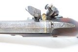 British Antique THOMAS of LONDON Engraved FLINTLOCK Officer Pistol .66 Cal. Circa 1800 Engraved, Gold Embellished Sidearm - 12 of 17