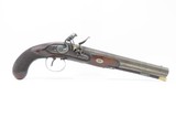 British Antique THOMAS of LONDON Engraved FLINTLOCK Officer Pistol .66 Cal. Circa 1800 Engraved, Gold Embellished Sidearm - 2 of 17