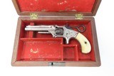 Cased, Engraved, Ivory OLD WEST Antique SMITH & WESSON No. 1 Revolver .22 S 19th Century POCKET CARRY 7-Shot .22 - 2 of 19