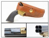 Antique CIVIL WAR Era C. SHARPS Model 2 .30 Cal. Rimfire PEPPERBOX Revolver 4 Shot Self Defense Pocket Gun with HOLSTER - 1 of 21