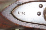 1816 mfr. Antique U.S. SPRINGFIELD Model 1812 .69 Caliber FLINTLOCK Musket
Reconverted Flintlock Made in 1816 with BAYONET - 9 of 24