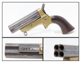 Antique CIVIL WAR Era C. SHARPS Model 2 .30 Cal. Rimfire PEPPERBOX Revolver 4 Shot Self Defense Pocket Gun with Rosewood Grips - 1 of 18