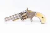 RARE ENGRAVED, SHORT BARRELED SMITH & WESSON Number 1, 3rd Revolver Antique GOLD & IVORY with 2-11/16” BARREL - 2 of 18
