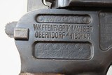 c1917 German MAUSER WORLD WAR I BROOMHANDLE PISTOL 9x19mm Holster WWI C&R
With “RED 9” GRIPS and LEATHER HOLSTER! - 21 of 25