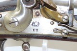 Antique U.S. SPRINGFIELD ARSENAL Model 1816 .69 Caliber FLINTLOCK MusketUnconverted Flintlock Made in 1832 with BAYONET - 7 of 23