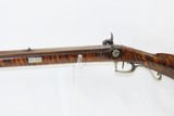 c1850 BERKS COUNTY Antique LONG RIFLE by SEIFRIT Curly Maple .36 CaliberGorgeous Stock, Engraving, German Silver Furniture - 8 of 19