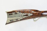 c1850 BERKS COUNTY Antique LONG RIFLE by SEIFRIT Curly Maple .36 CaliberGorgeous Stock, Engraving, German Silver Furniture - 12 of 19