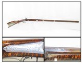c1850 BERKS COUNTY Antique LONG RIFLE by SEIFRIT Curly Maple .36 CaliberGorgeous Stock, Engraving, German Silver Furniture - 11 of 19