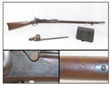 INDIAN WARS Antique US SPRINGFIELD Model 1879 Breech Loading TRAPDOOR Rifle With Civil War Era S.H. Young CARTRIDGE BOX & BAYONET - 1 of 25