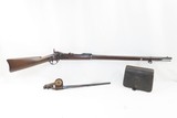 INDIAN WARS Antique US SPRINGFIELD Model 1879 Breech Loading TRAPDOOR Rifle With Civil War Era S.H. Young CARTRIDGE BOX & BAYONET - 2 of 25