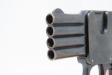 Rare GERMAN Schüler REFORM BREVETE Four Barrel .25 ACP Harmonica Pistol C&R Very Nice Oddity 4-Shot Conceal Carry Pistol Circa 1910 - 5 of 17