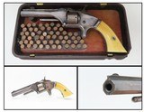 GUTTA PERCHA CASED Antique SMITH & WESSON No. 1 .22 Rimfire REVOLVER VERY RARE MOLDED FACTORY BOX! - 1 of 24