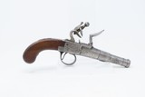 BARBAR Marked Antique BOXLOCK British FLINTLOCK .50 Cal. POCKET/MUFF Pistol Early 1800s Self Defense Belt Pistol! - 16 of 19