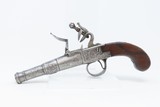 BARBAR Marked Antique BOXLOCK British FLINTLOCK .50 Cal. POCKET/MUFF Pistol Early 1800s Self Defense Belt Pistol! - 2 of 19