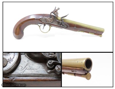 ROYAL LANCASTER VOLUNTEERS Antique SPENCER FLINTLOCK Officer’s Pistol .56
Handsome London Proofed Fighting Pistol with Inscription!