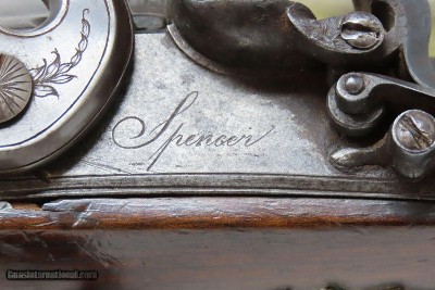 ROYAL LANCASTER VOLUNTEERS Antique SPENCER FLINTLOCK Officer’s Pistol .56Handsome London Proofed Fighting Pistol with Inscription! - Image 7 of 19