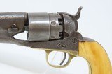 Period Engraved, Ivory CIVIL WAR COLT Model 1860 ARMY .44 Caliber REVOLVER
1864 mfr. Military Issued Sidearm! - 4 of 20