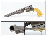 Period Engraved, Ivory CIVIL WAR COLT Model 1860 ARMY .44 Caliber REVOLVER
1864 mfr. Military Issued Sidearm! - 1 of 20