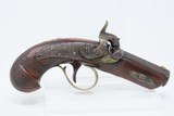 Antique PHILADELPHIA DERINGER Percussion Pistol ENGRAVED Pocket 1850s ENGRAVED Self Defense Pistol with German Silver Accents! - 2 of 17
