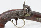 Antique PHILADELPHIA DERINGER Percussion Pistol ENGRAVED Pocket 1850s ENGRAVED Self Defense Pistol with German Silver Accents! - 4 of 17