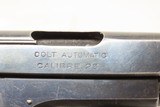 c1911 mfr. COLT Model 1908 .25 ACP “VEST POCKET” Pistol 6.35x16mmSR C&RColt’s Smallest Semi-Auto, Made in 1911 - 13 of 17