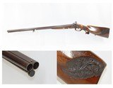 BAVARIAN Antique RIEGER of MUNICH Double Barrel 16 Gauge PERCUSSION Shotgun CARVED STOCK, SCROLL ENGRAVED LOCKS - 1 of 19
