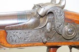 BAVARIAN Antique RIEGER of MUNICH Double Barrel 16 Gauge PERCUSSION Shotgun CARVED STOCK, SCROLL ENGRAVED LOCKS - 7 of 19