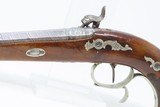 PRUSSIAN Antique PERCUSSION Target Pistol by HENCKELS .44 Caliber German LA Very Fancy with Engraved German Silver, Twist Barrel, Carved Stock - 17 of 18