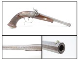 PRUSSIAN Antique PERCUSSION Target Pistol by HENCKELS .44 Caliber German LA Very Fancy with Engraved German Silver, Twist Barrel, Carved Stock - 1 of 18