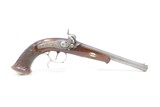PRUSSIAN Antique PERCUSSION Target Pistol by HENCKELS .44 Caliber German LA Very Fancy with Engraved German Silver, Twist Barrel, Carved Stock - 2 of 18