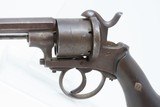 1850s Antique BELGIAN Proofed 9mm Caliber PINFIRE Double Action RevolverEuropean Conceal & Carry Sidearm - 4 of 17