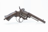 1850s Antique BELGIAN Proofed 9mm Caliber PINFIRE Double Action RevolverEuropean Conceal & Carry Sidearm - 14 of 17